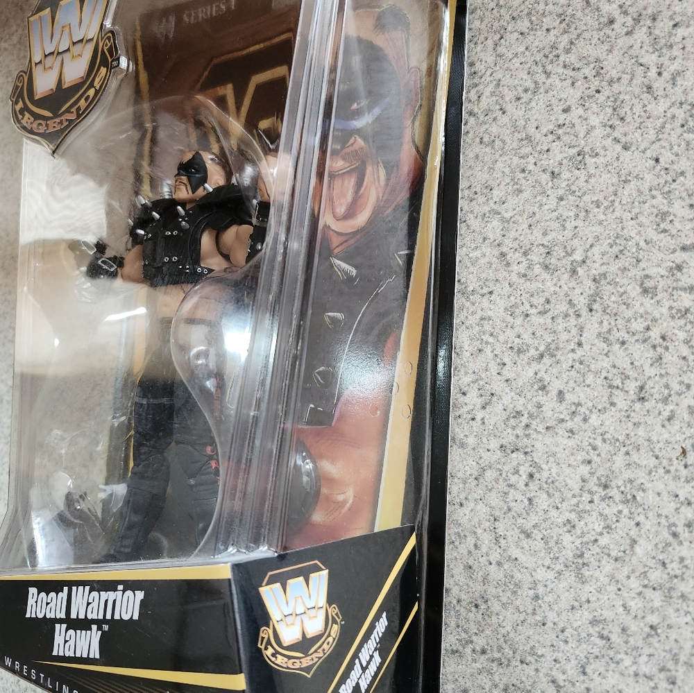 WWE Legends 1 Road Warrior Hawk Figure in Black and Silver - Picture 3 of 10